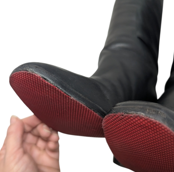 Christian Louboutin Mervillon Black Leather Knee High Heeled Boots Size EU 38 - Picture 9 of 13